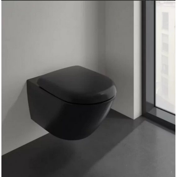 Унитаз подвесной безободковый Villeroy&Boch Antao 4674T0R7, CeramicPlus (система смыва Торнадо) Pure Black - фото 3