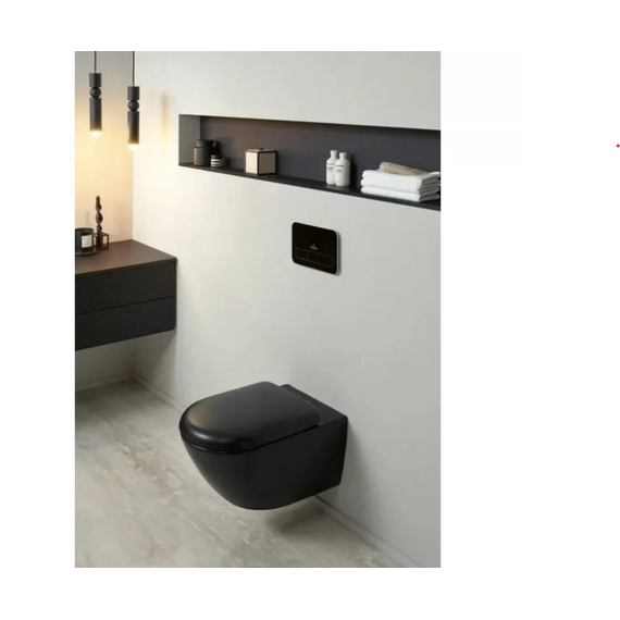 Унитаз подвесной безободковый Villeroy&Boch Antao 4674T0R7, CeramicPlus (система смыва Торнадо) Pure Black - фото 8