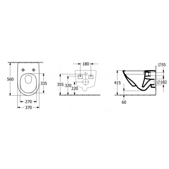 Унитаз подвесной безободковый Villeroy&Boch Antao 4674T0R7, CeramicPlus (система смыва Торнадо) Pure Black - фото 9