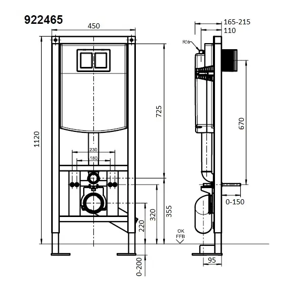 Инсталляция с подвесным унитазом комплект Villeroy & Boch Targa 568CDR01 3в1, сиденье микролифт, клавиша смыва белая - фото 12