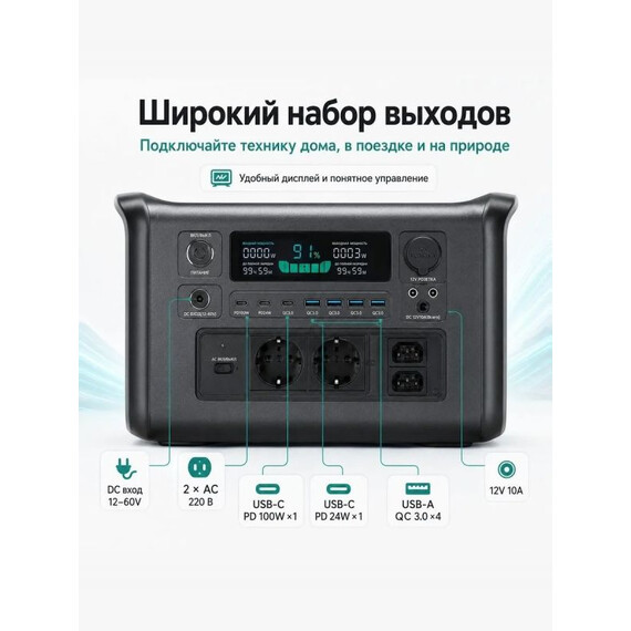 Портативная зарядная станция Ctolity Apower 1000 power bank 320000 мАч - фото 3