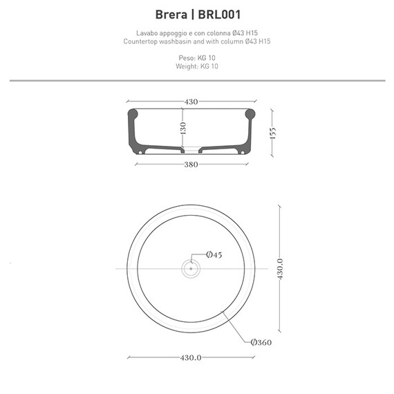 Раковина-чаша ArtCeram Brera 43 см BRL001 05 00, белый матовый - фото 4
