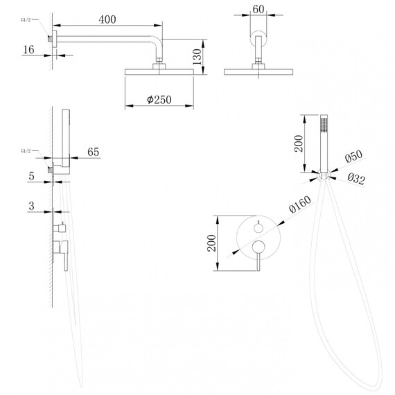 Душевая система для душа Abber Wasser Kreis AF8118MRG, розовое золото матовое - фото 4