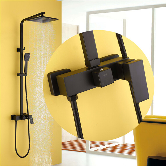 Душевая стойка Abber Daheim AF8220B, чёрный матовый - фото 4
