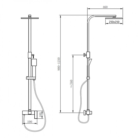 Душевая стойка Abber Daheim AF8220B, чёрный матовый - фото 5