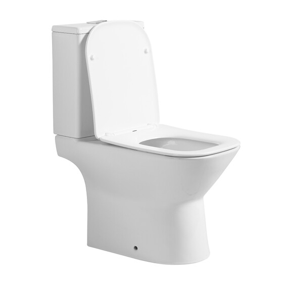 Унитаз-компакт безободковый Abber Rechteck AC1222T с крышкой микролифт (система смыва Торнадо) - фото 3
