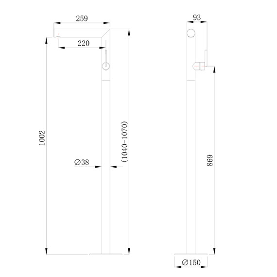 Смеситель для раковины напольный Abber Perfekte 316 AF8A40BST (со скрытой частью) брашированная сталь - фото 3