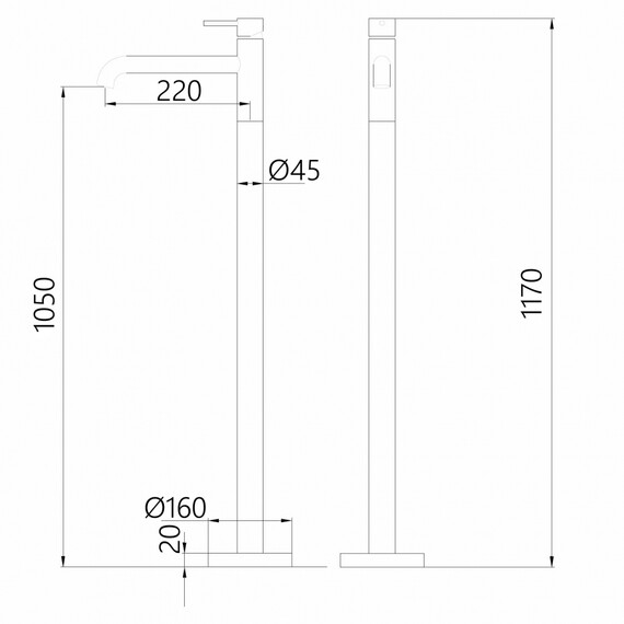 Смеситель для раковины напольный Abber Wasser Kreis AF8140MRG (со скрытой частью) розовое золото матовое - фото 7