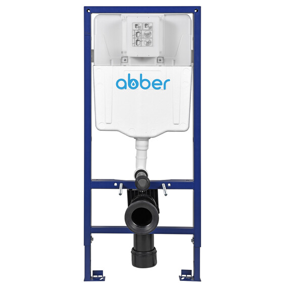 Инсталляция с подвесным унитазом комплект: Abber AC0108 с подвесным унитазом Bequem AC1102 с крышкой микролифт, кнопка смыва AC0124 хром глянцевый - фото 2