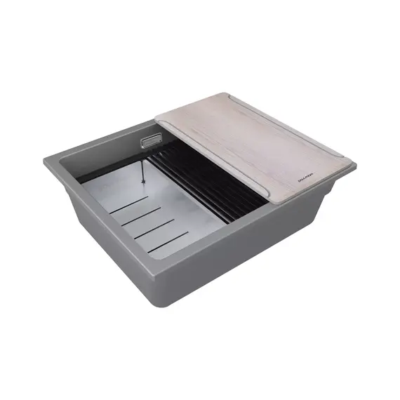 Кухонная мойка Paulmark LUMI-MULTI SINK 55 UNI LU-MULTI 55-GRM, серый металлик - фото 2