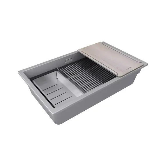 Кухонная мойка Paulmark LUMI-MULTI SINK 74 UNI LU-MULTI 74-GRM, серый металлик - фото 2