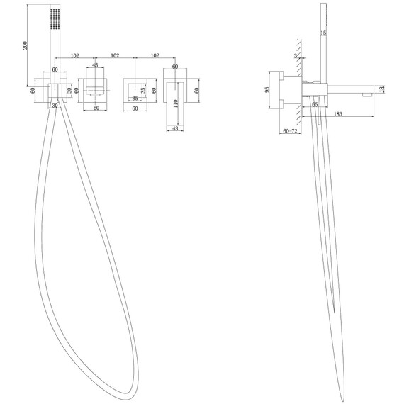 Смеситель для ванны Abber Daheim AF8230W (со скрытой частью) белый матовый - фото 5