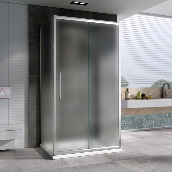 Душевое ограждение Abber Schwarzer Diamant 120x80 см AG30120MH-S80M-S80M, хром/матовое - фото 