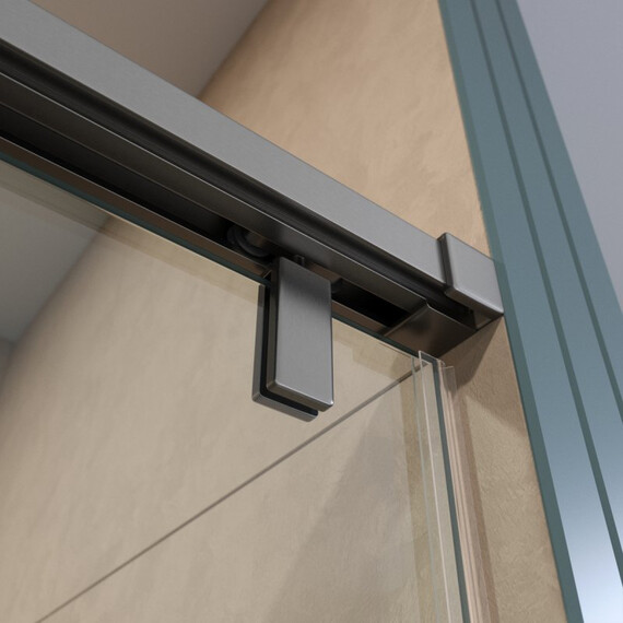 Душевая дверь BelBagno 100 см SOFT_CLOSE-1-BF-1-100-C-GM (стекло 8 мм) оружейная сталь/прозрачное - фото 8