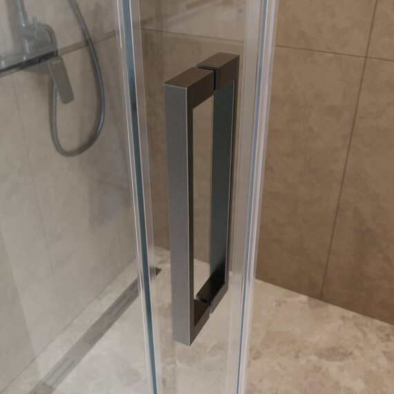 Душевая дверь BelBagno 110 см SOFT_CLOSE-1-BF-1-110-C-GM (стекло 8 мм) оружейная сталь/прозрачное - фото 6