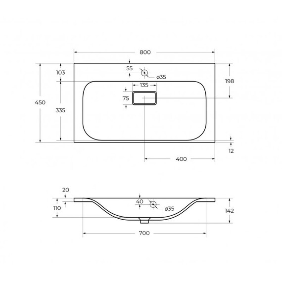 Тумба напольная с раковиной BelBagno 80 см MARINO-800-2C-PIA-BL-P (раковина BB800/450-LV-MR-FT) белый - фото 5