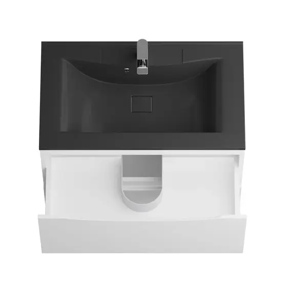 Тумба напольная с раковиной BelBagno 80 см MARINO-800-2C-PIA-BL-P (раковина BB800/450-LV-ART-PR-NERO) Bianco Lucido - фото 7