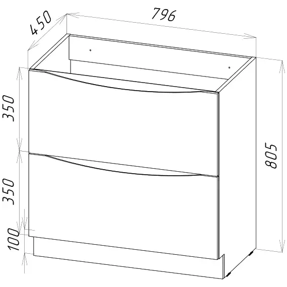 Тумба напольная с раковиной BelBagno 80 см MARINO-800-2C-PIA-BL-P (раковина BB800/450-LV-ART-PR-NERO) Bianco Lucido - фото 10