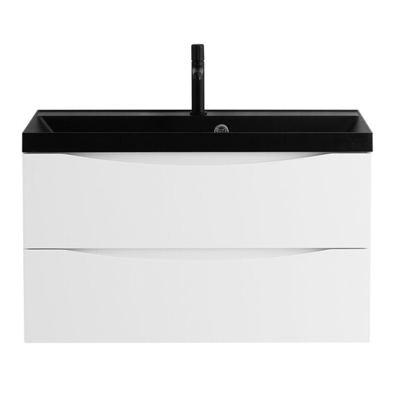 Тумба подвесная с раковиной BelBagno 80 см MARINO-800-2C-SO-BL-P (раковина BB800/450-LV-ART-PR-NERO) Bianco Lucido - фото 5