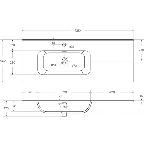 Тумба подвесная с раковиной Cezares ECO-CER-N-1200-2C-SO-NCS-P-L 120 см (раковина CZR-8095-120-L, ручки RS156SG.3/512) орех шоколад софт - фото 11