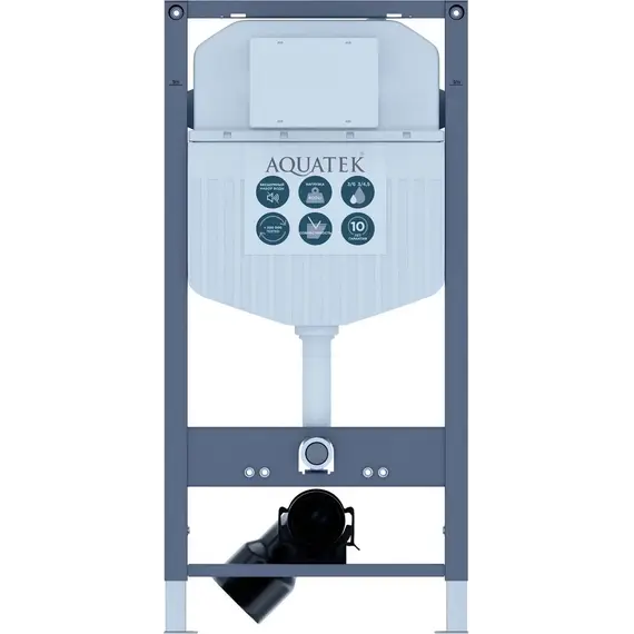 Инсталляция с подвесным унитазом комплект AQUATEK INS-0000023, унитаз безободковый Aquatek Ника AQ2009-00 с тонкой крышкой sc, крепление, кнопка смыва на выбор - фото 10