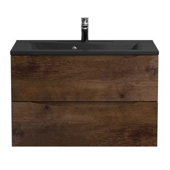 Тумба подвесная с раковиной BelBagno 80 см MARINO-800-2C-SO-RW-P (раковина BB800/450-LV-ART-PR-NERO) Rovere Moro - фото 3