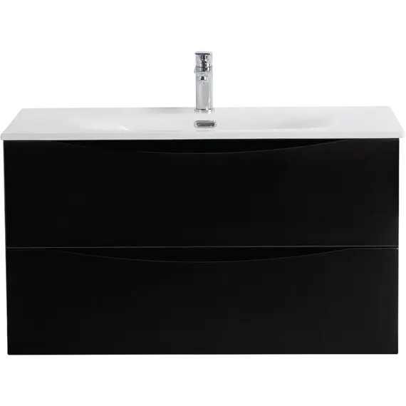 Тумба подвесная с раковиной BelBagno 80 см MARINO-CER-MINI-800-2C-SO-NL-P (раковина BB-8099-3-80) Nero Lucido - фото 3