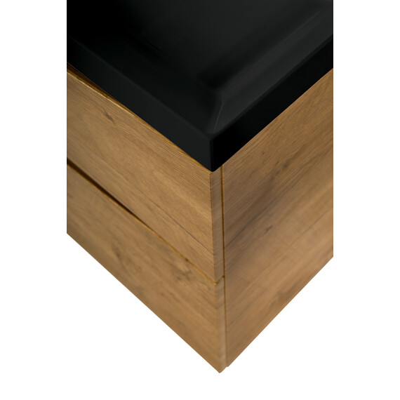 Тумба подвесная с раковиной BelBagno 80 см MARINO-H60-800-2C-SO-RN-P (раковина BB800/450-LV-ART-PR-NERO) Rovere Nature - фото 4