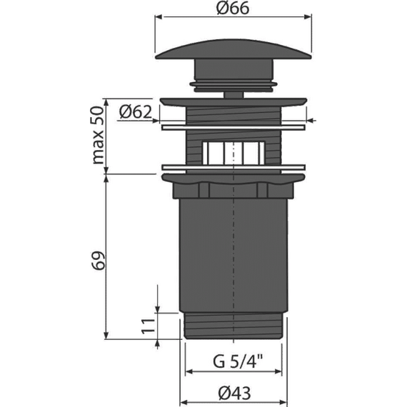 Донный клапан AlcaPlast A392BLACK - фото 2
