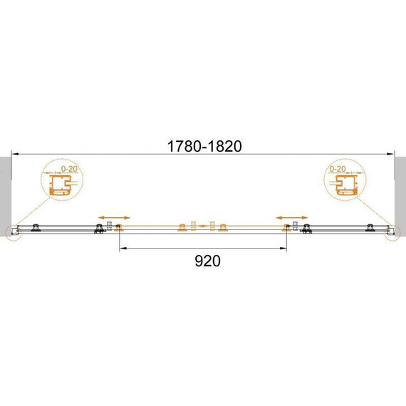 Душевая дверь Cezares 180 см ANIMA-W-BF-2-180-C-Cr, хром/прозрачное - фото 2