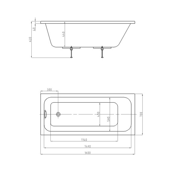Ванна акриловая Aquatek Мия 160х70 см MIY160-0000001, Размер - мм: 1600х700 - фото 13