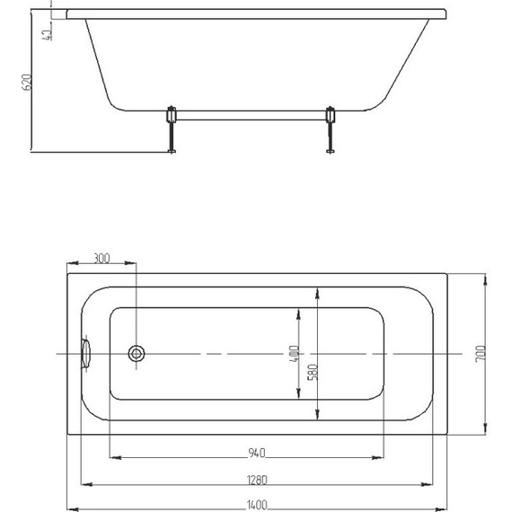 Ванна акриловая Aquatek Мия 140х70 см MIY140-0000001, Размер - мм: 1400х700 - фото 13