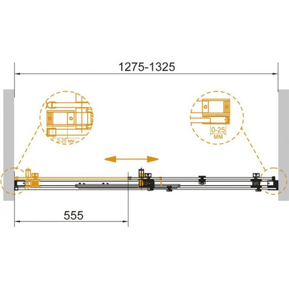 Душевая дверь Cezares 130 см STYLUS-SOFT-BF-1-130-C-Cr, хром/прозрачное - фото 2