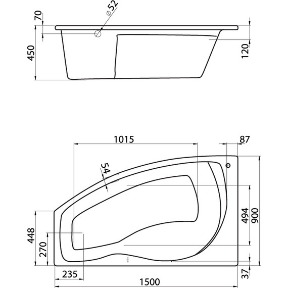 Ванна акриловая Santek Майорка 150x90 см 1.WH11.1.984 L, Размер - мм: 1500х900 - фото, картинка 2 Ванна акриловая Santek Майорка 150x90 см 1.WH11.1.984 L, Размер - мм: 1500х900 - фото 2