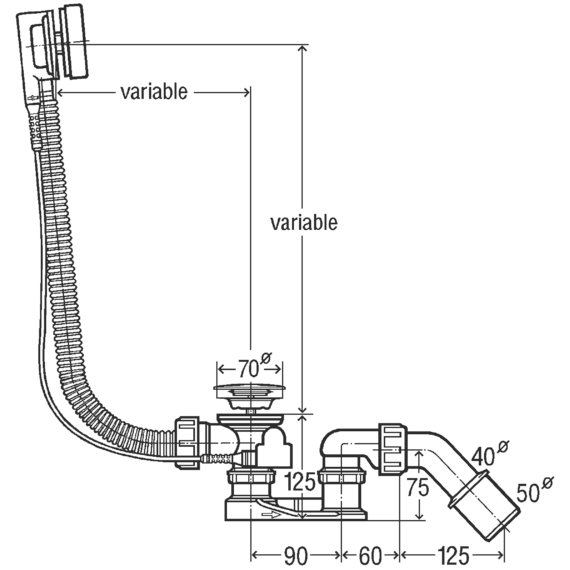 Сифон для ванны Viega Simplex 285357 пластик - фото, картинка 2 Сифон для ванны Viega Simplex 285357 пластик - фото 2