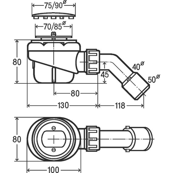 Сифон для душевого поддона Viega Domoplex 364755 DN52 - фото, картинка 2 Сифон для душевого поддона Viega Domoplex 364755 DN52 - фото 2