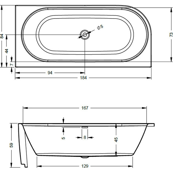 Ванна акриловая Riho DESIRE (LED) 184x84 см B088002005 L - фото 4