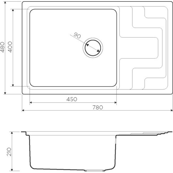 Кухонная мойка Omoikiri Mizu 78-LB-IN (4973729) 0,9 мм, нержавеющая сталь - фото, картинка 4 Кухонная мойка Omoikiri Mizu 78-LB-IN (4973729) 0,9 мм, нержавеющая сталь - фото 4