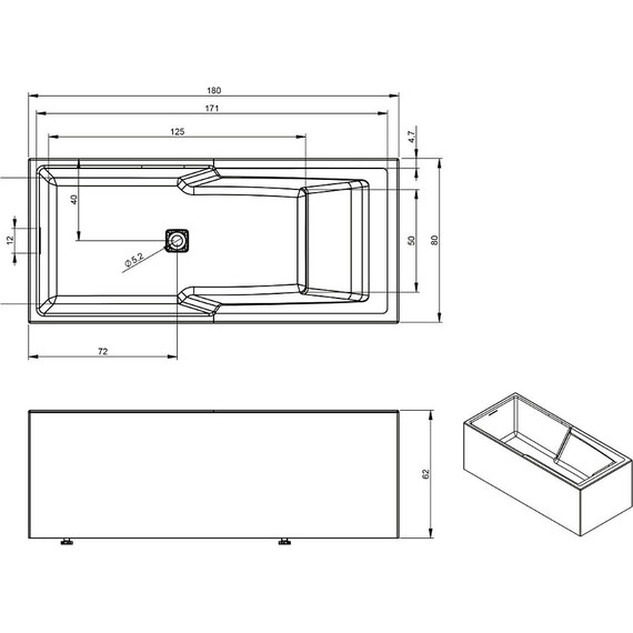 Ванна акриловая Riho STILL SHOWER ELITE 180x80 см R B103009005 - фото, картинка 4 Ванна акриловая Riho STILL SHOWER ELITE 180x80 см R B103009005 - фото 4