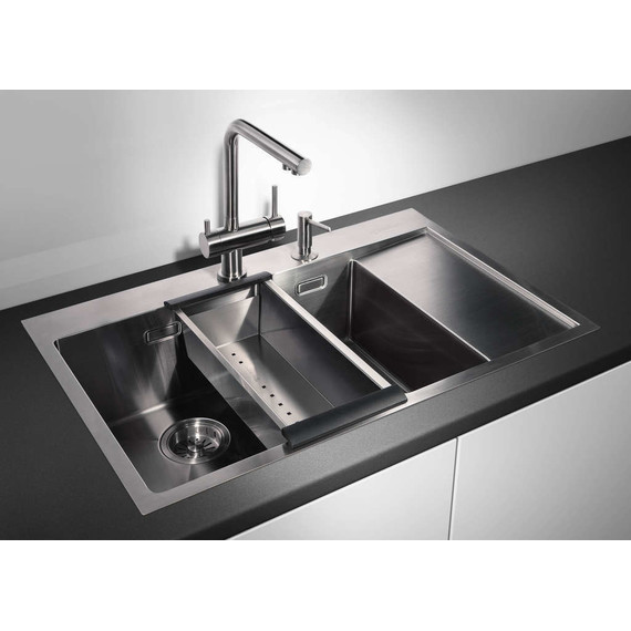 Кухонная мойка Omoikiri AKISAME 78-2-GM-L (4973101) 1,2 мм, вороненая сталь, Цвет производителя: вороненая сталь - фото, картинка 4 Кухонная мойка Omoikiri AKISAME 78-2-GM-L (4973101) 1,2 мм, вороненая сталь, Цвет производителя: вороненая сталь - фото 4