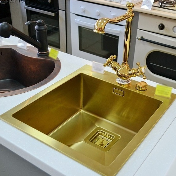 Кухонная мойка Omoikiri AKISAME 46-LG (4973081) 1,2 мм, светлое золото, Цвет производителя: светлое золото - фото 2