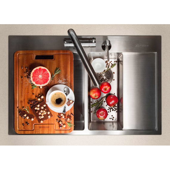 Кухонная мойка Omoikiri AKISAME 78-2-IN-L (4973062) 1,2 мм, нержавеющая сталь, Цвет производителя: нержавеющая сталь матовая - фото 5