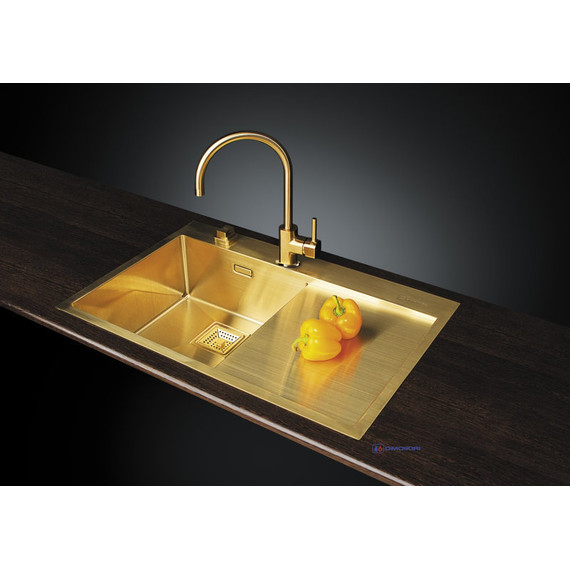 Кухонная мойка Omoikiri AKISAME 78-LG-L (4973085) 1,2 мм, светлое золото, Цвет производителя: светлое золото - фото 3