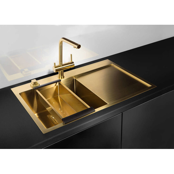 Кухонная мойка Omoikiri AKISAME 78-LG-L (4973085) 1,2 мм, светлое золото, Цвет производителя: светлое золото - фото 2