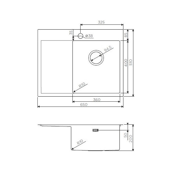 Кухонная мойка Omoikiri AKISAME 65-IN-R (4973059) 1,2 мм, нержавеющая сталь, Цвет производителя: нержавеющая сталь матовая - фото 3