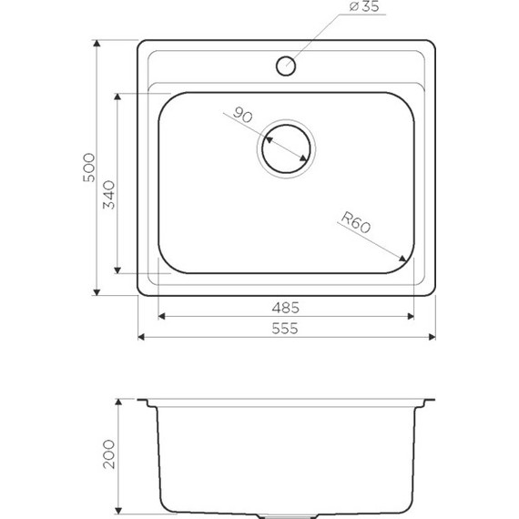 Кухонная мойка Omoikiri ASHI 56-IN (4993449) 0,8 мм, нержавеющая сталь - фото 4
