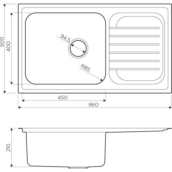 Кухонная мойка Omoikiri HARUNA 86 IN (4993451) 0,9 мм, нержавеющая сталь - фото, картинка 3 Кухонная мойка Omoikiri HARUNA 86 IN (4993451) 0,9 мм, нержавеющая сталь - фото 3