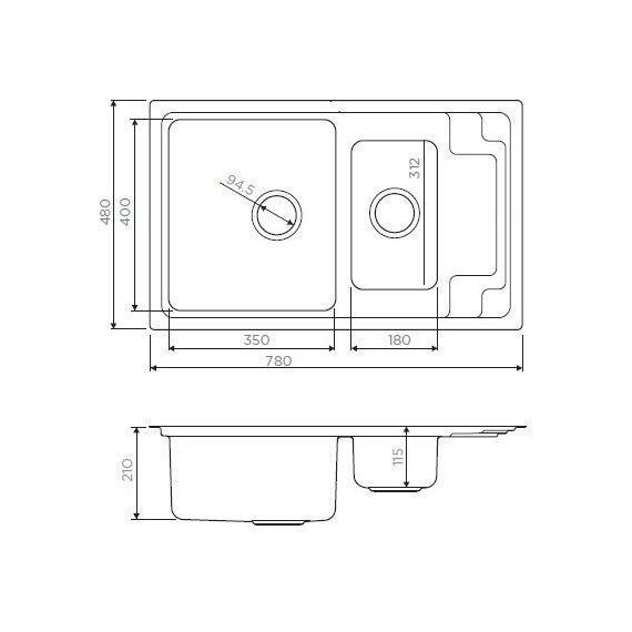 Кухонная мойка Omoikiri Mizu 78-2-IN (4973731) 0,9 мм, нержавеющая сталь, Цвет производителя: нержавеющая сталь матовая - фото 5