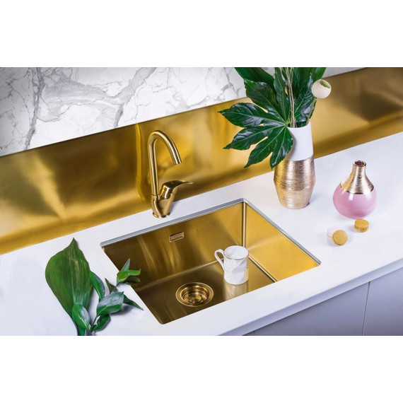 Кухонная мойка Omoikiri TAKI 49-U/IF-LG (4973523) 1,2 мм, светлое золото, Цвет производителя: светлое золото - фото 2