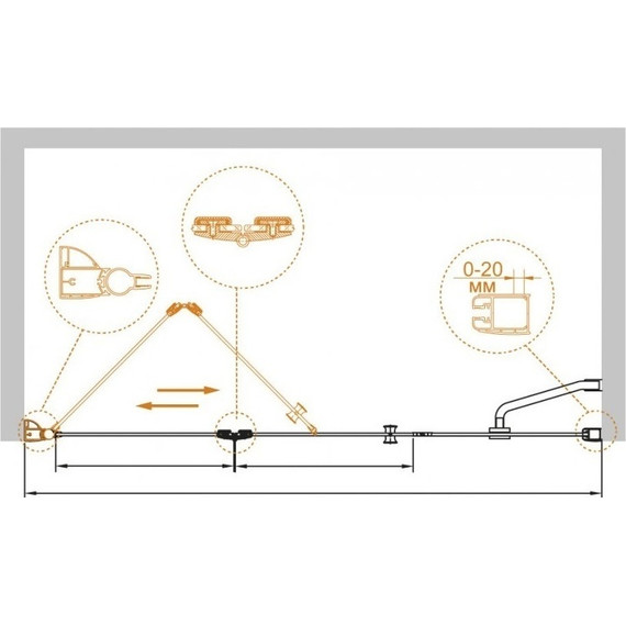 Душевая дверь Cezares 193 см ELENA-W-BS-13-100+50/50-C-Cr, хром/прозрачное - фото 2
